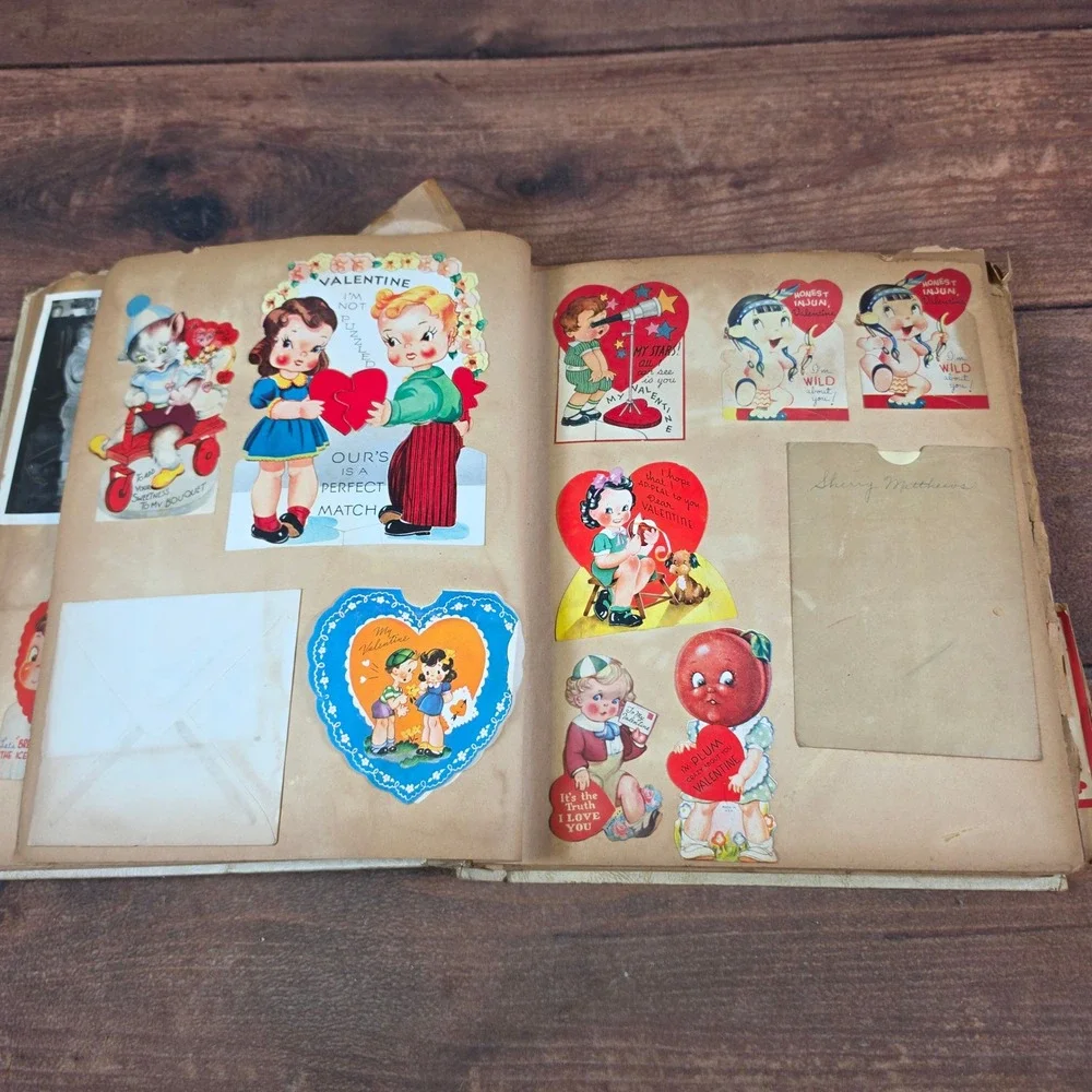 Vintage Scrapbook 1940s 1950s Ephemera Cincinnati Ohio Good Valentines Sports